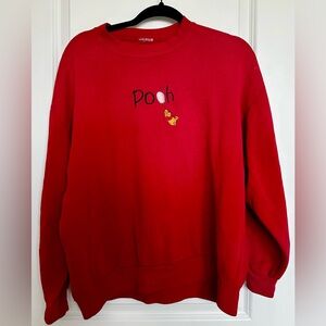 Vintage Pooh Red Crewneck Sweatshirt